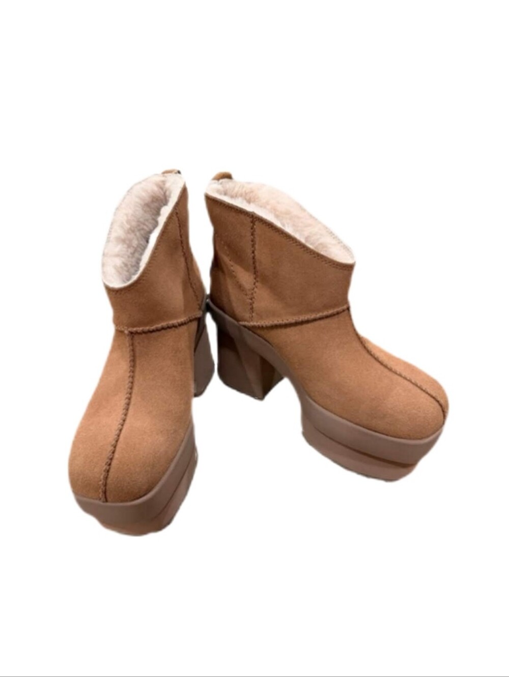 UGG Women's Classic Ultra Mini New Heights Platform Boots Chestnut USA 9